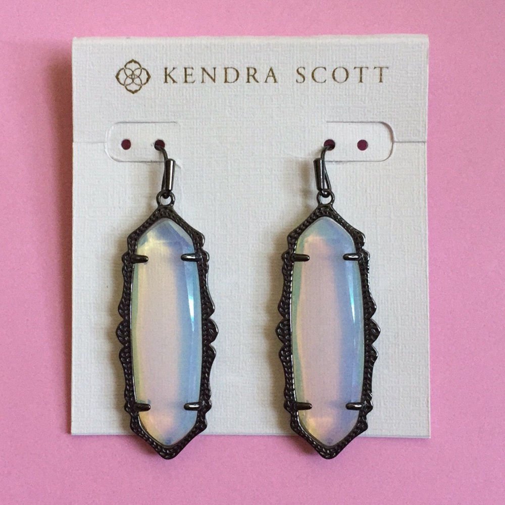 Kendra Scott Opalite 'Francie' Gunmetal Earrings